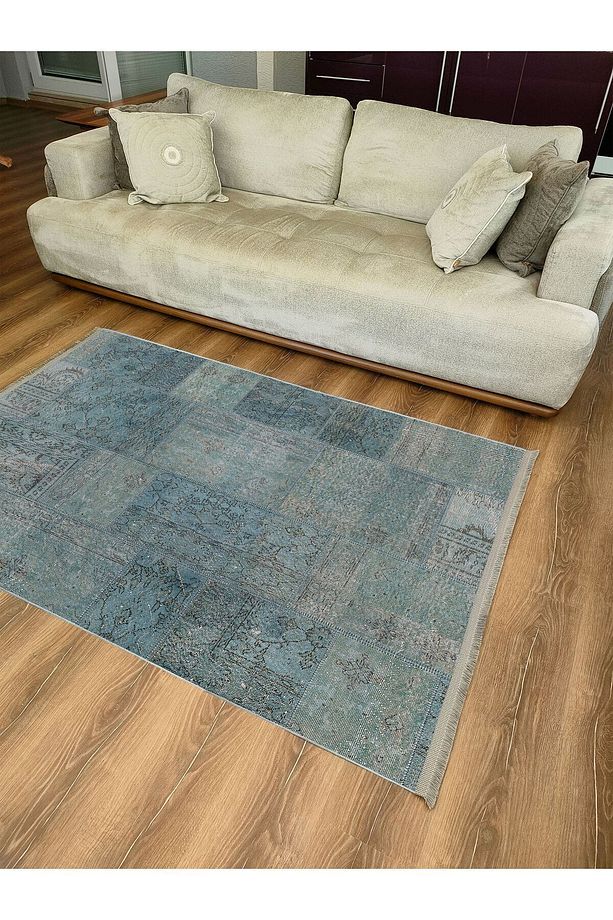 Mars 2091 Patchwork Desenli Yıkanabilir Kaymaz Salon Halısı, Koridor Ve Mutfak Halısı - 4