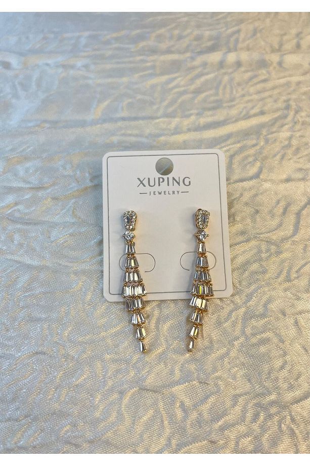Xuping Avize Model Zirkon Taşlı Sallantılı Çelik Küpe - 2