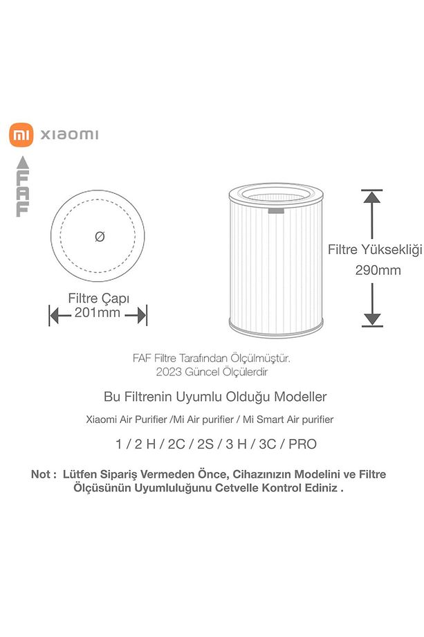/ Xiaomi Mi Air Purifier Aktif Karbonlu Gri Hepa Filtre 2h / 3h / 3c / 3h - 4
