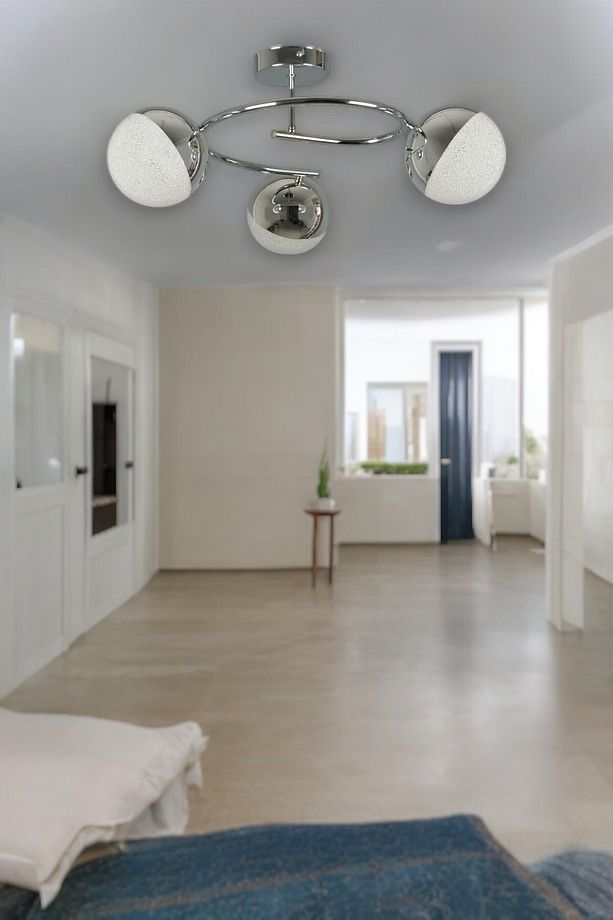 Dönence Krom Renkli Modern Salon - Mutfak - Yatak Odası 3 Lü Led Avize - 5