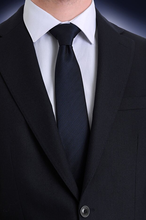 Lacivert Düz Kravat - 2
