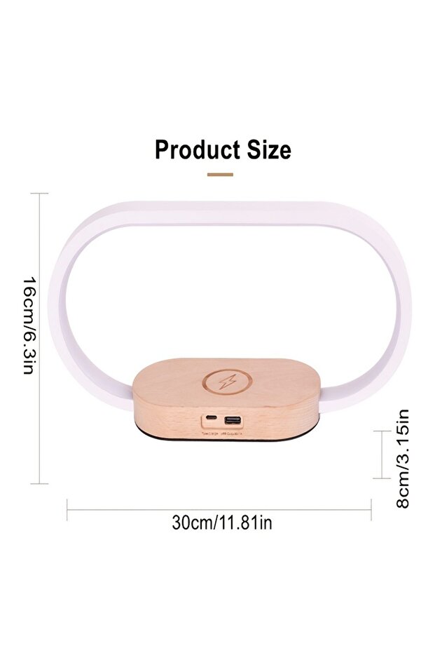 Çok Fonksiyonlu Kablosuz Şarj Standı Saat Led Masa Lambası Usb Portu Hızlı Şarj Istasyonu - 5
