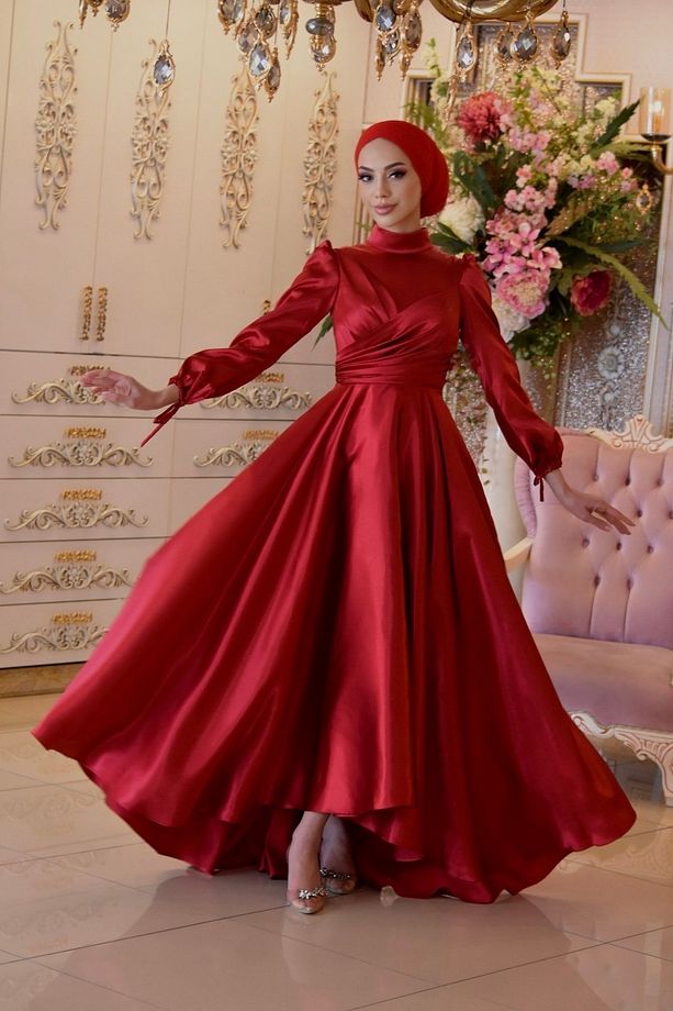 Zemheri Kırmızı Abiye Elbise - 7