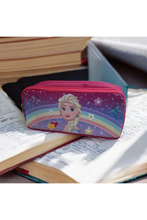 Girl's Double Eyed Licensed Pen Holder, Pencil Case with Elsa