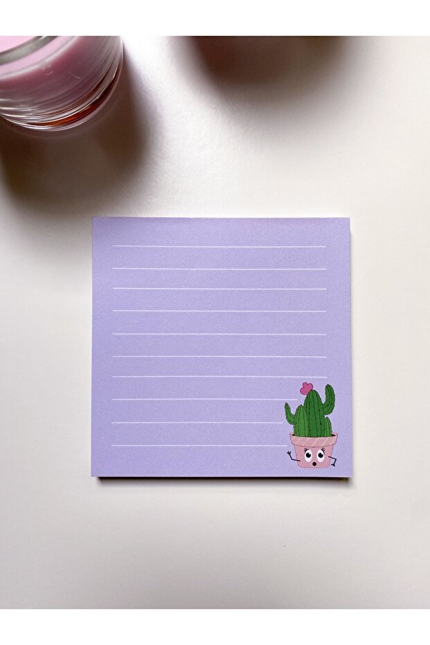 Striped Cactus Patterned Kawaii Memopad Memo Pad Notebook Notepad Planner - 2