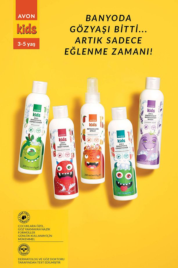 Kids 2 si 1 Arada Çocuklar İçin Elma Kokulu Şampuan ve Saç Kremi 200 Ml. - 3