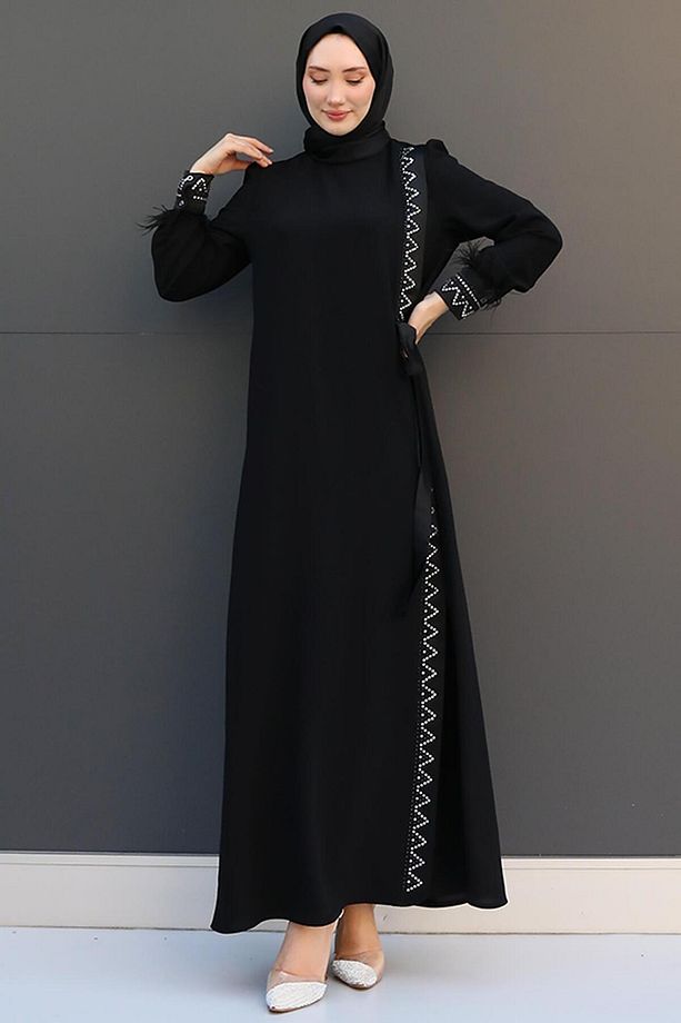 Busem Siyah Elbise - 3
