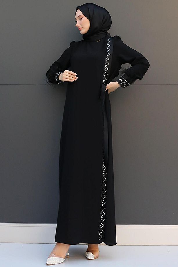 Busem Siyah Elbise - 5