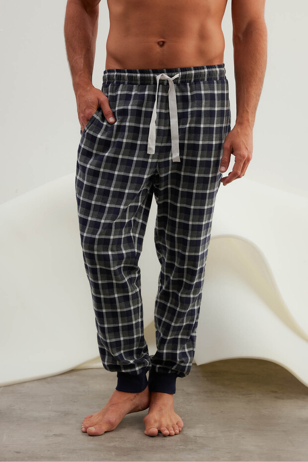 Erkek Dokuma Cepli Uzun Pijama Altı - 1