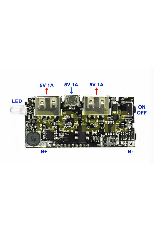 Powerbank Devresi Lcd Ekranlı 5V 1A Dual Usb Çıkış  Micro Usb Giriş Lityum Lion 18650 Pil Şarj Mobil - 8