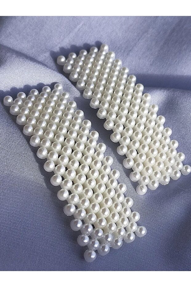 Stone and Pearl Rectangular Model Snap Buckle 2 Pieces