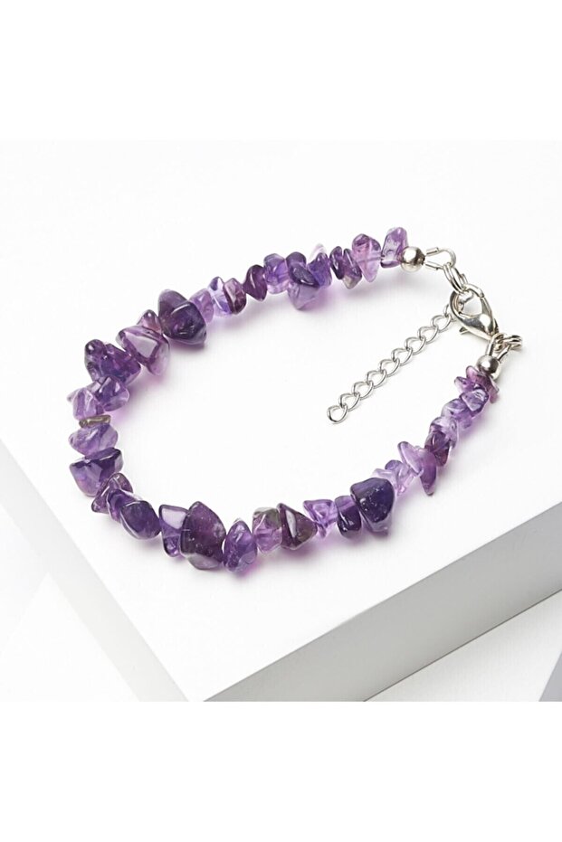Handcrafted Amethyst Broken Natural Stone Bracelet