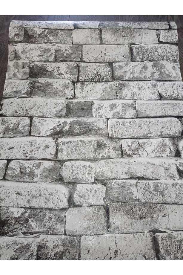 üç boyutlu taş desenli duvar kağıdı 53 cm genişliğinde 10 metre uzunluğunda dır - 1