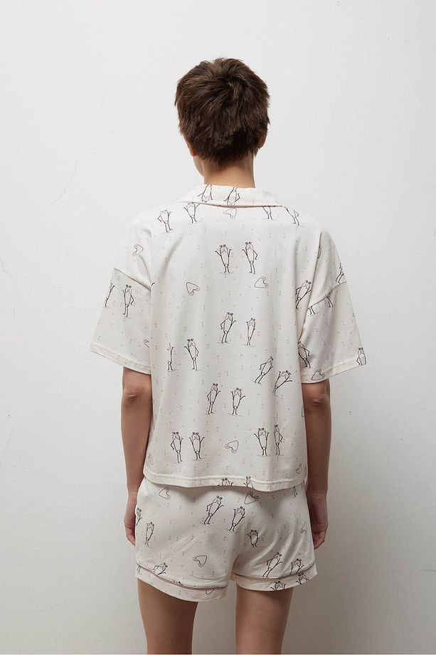 Kadın Pamuklu Şort Pijama Altı - 4