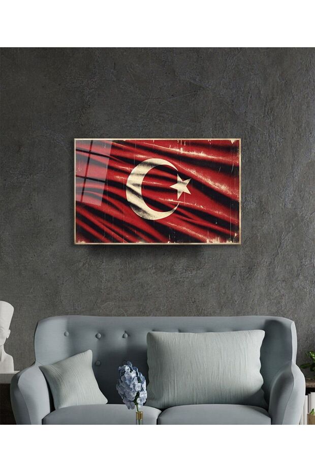Milli Görkem Cam Tablo Hediyelik Büyük Tablo Ev Ofis Dekoru - 4