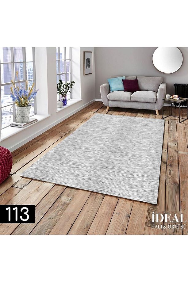 Kadife 4 M2 Ve 6 M2 Seçenekli Lastikli Halı Örtüsü Ort113-zebra Gri - 1