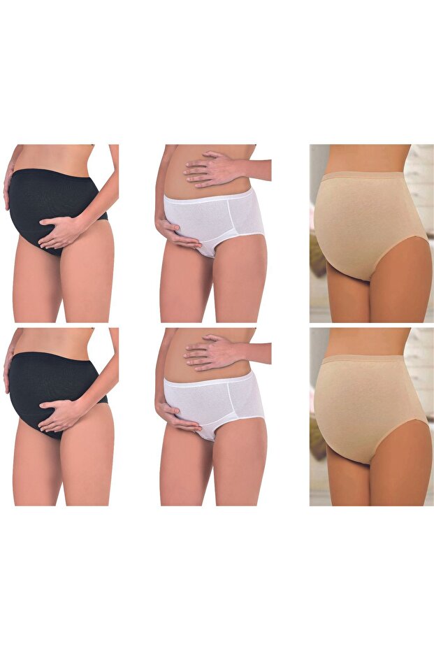 Pack of 5 Cotton Lycra Soft and Flexible Maternity, Postpartum, High Waist, Bato, Maternity Panties