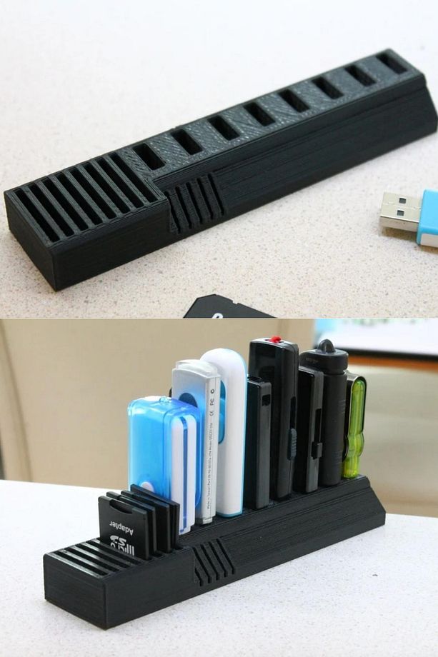Flash Bellek ve SD Kart standı - USB, SD ve Micro SD Kart Tutucu - Siyah - 2