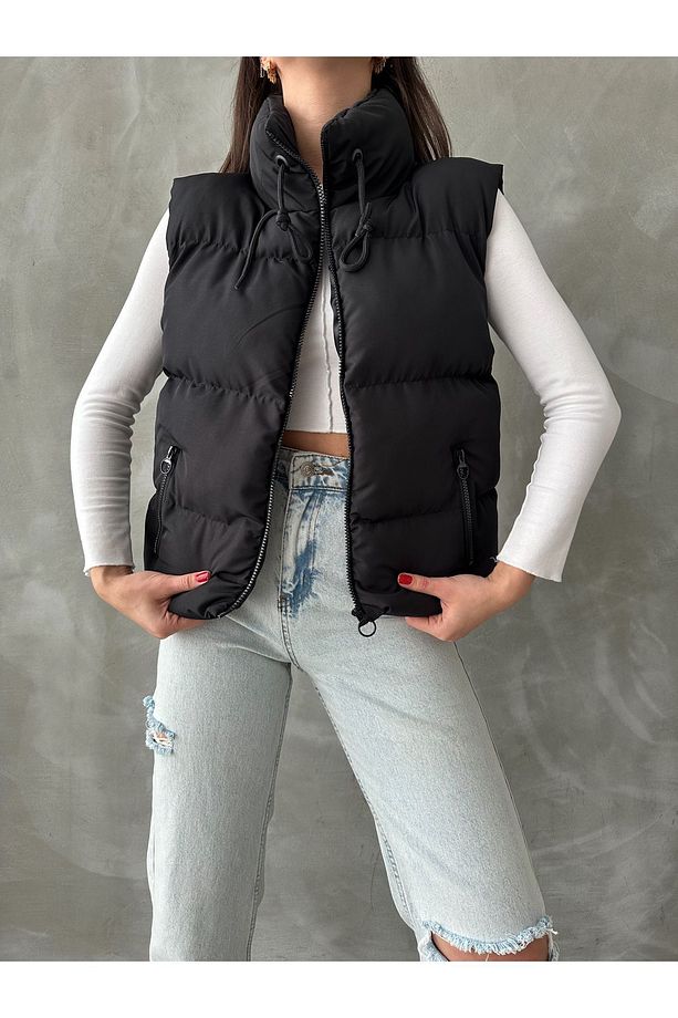 Kadın Astarlı Oversize Şişme Yelek - 4