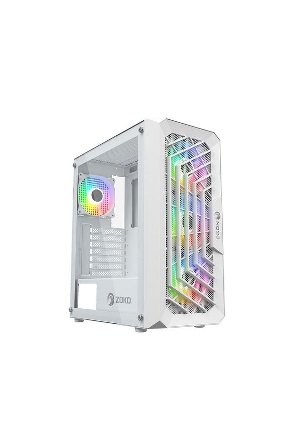 Chiko White 4x12cm ARGB Fan Mesh Panel Temperli Cam Bilgisayar Kasası - 1