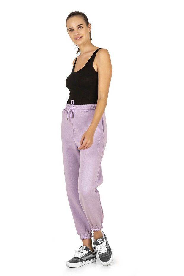 High Waist Three Thread Raster Winter Sweatpants Ankle Length