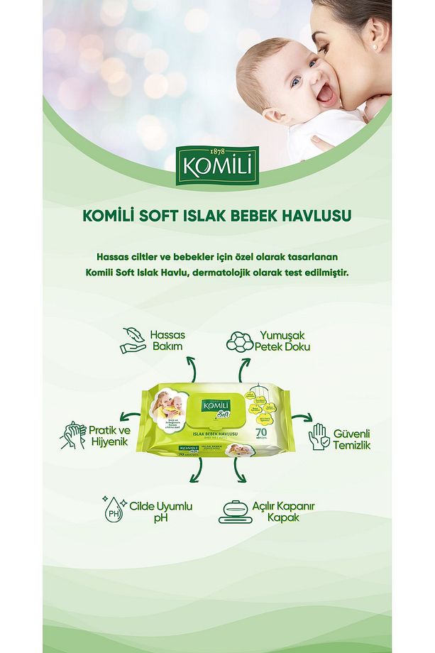 Soft Islak Havlu 70'li - 8'li Paket - 560 Yaprak - 5