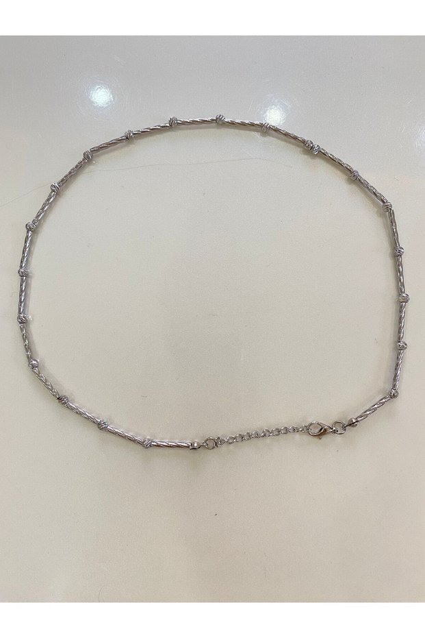 Serenay Dorika Silver Necklace (Dorika Cylinder Ball Silver Steel Necklace)