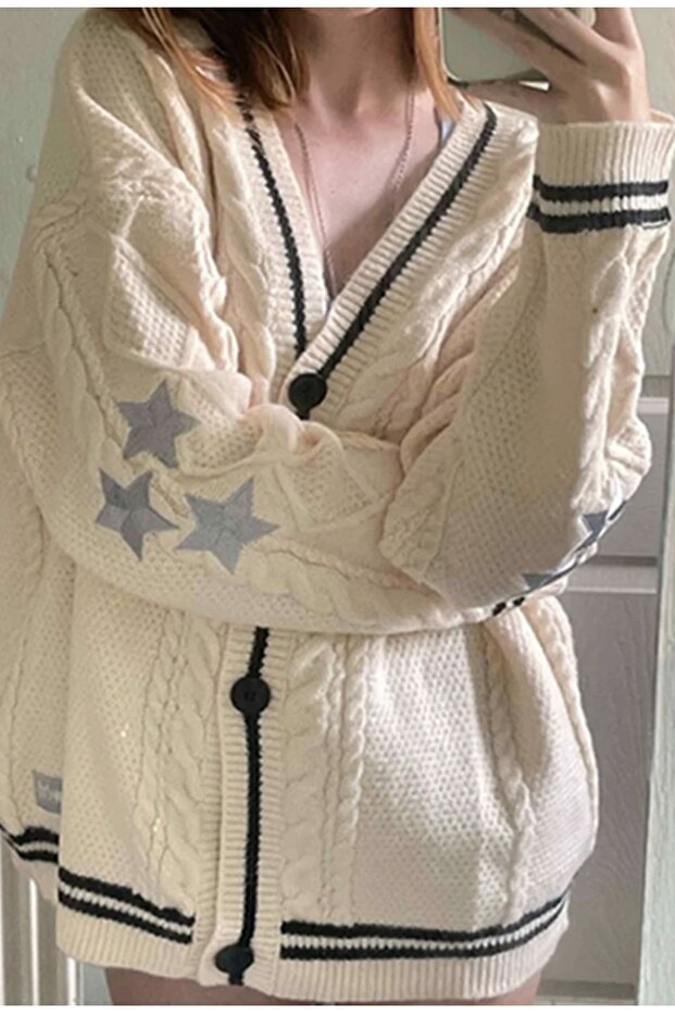 Retro Vintage Taylor Swift Cardigan Örme Hırka - 1