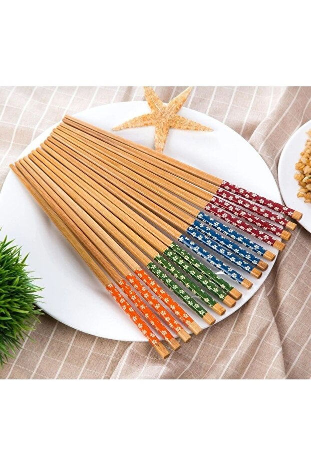 Bambu sushi çubuğu ,chopstick, waribashi,Fettuccine çubuğu ,yıkanabilir 4 çift - 1