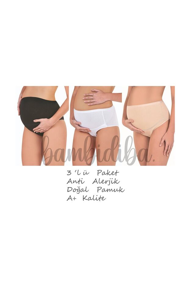 3-Piece MIXED Pack, A+ Quality, Anti Allergic, Natural Cotton Maternity, Gathering, Maternity Panties