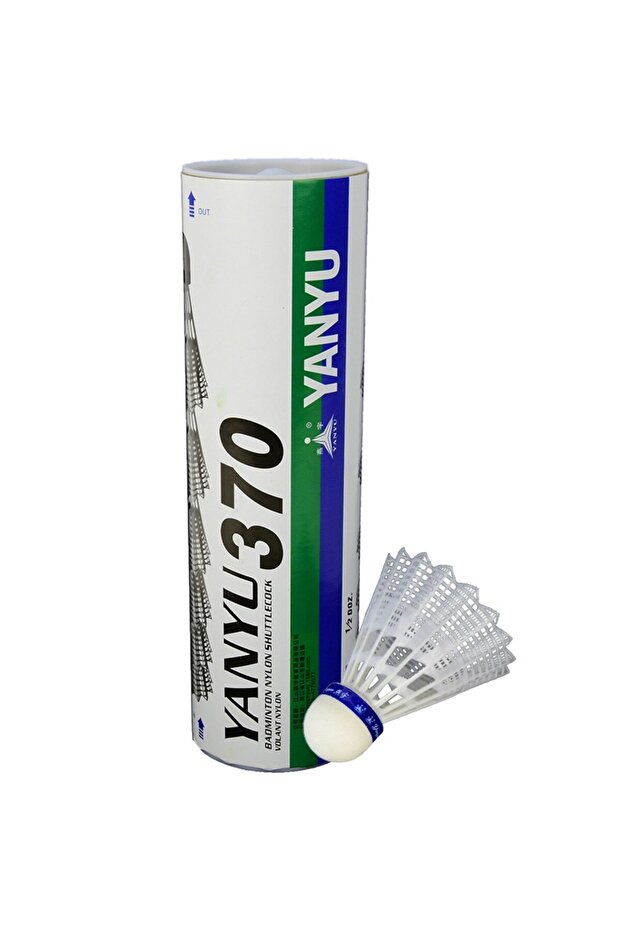6 Pack Bad-370 White 6 Pack Plastic Badminton Ball White