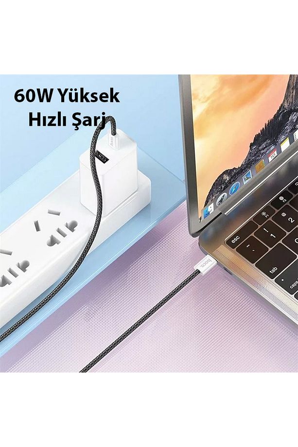 X104 60w Type-c To Type-c Hızlı Data Ve Şarj Kablosu 1m - 2