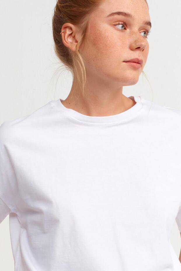 Basic Tişört Beyaz - 4