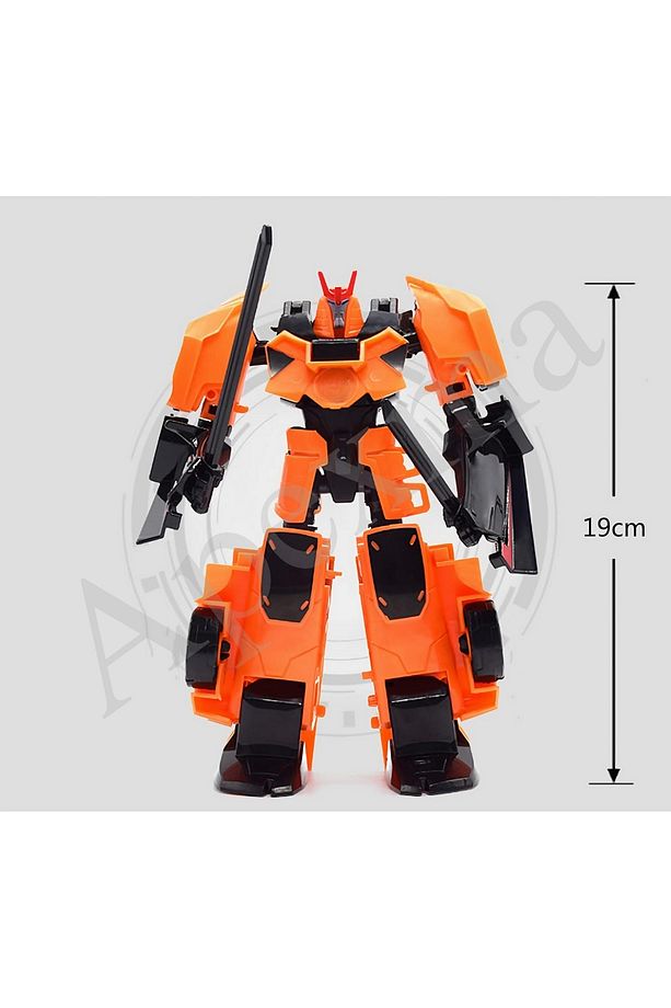 Araca Dönüşebilen Oyuncak Model Robot - Turuncu Renkli Araba Robot - 2