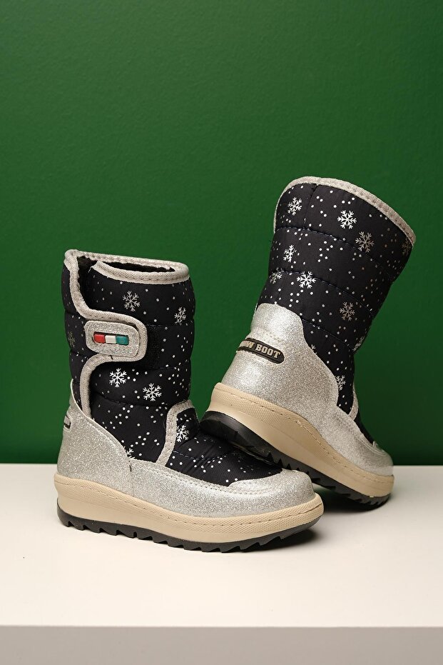 Dulcie Velcro Thermal Unisex Children's Snow Boots with Fur Inside