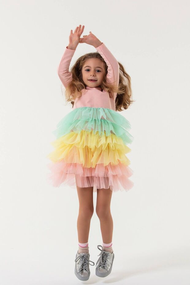 Rainbow Tutu Elbise Pembe - 2