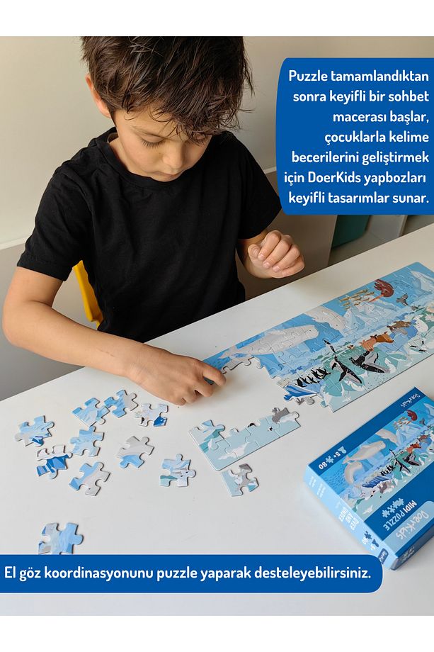 Kuzey Kutbu Su Altı Su Üstü Midi Puzzle | 4-9 Yaş 80 Parça - 3