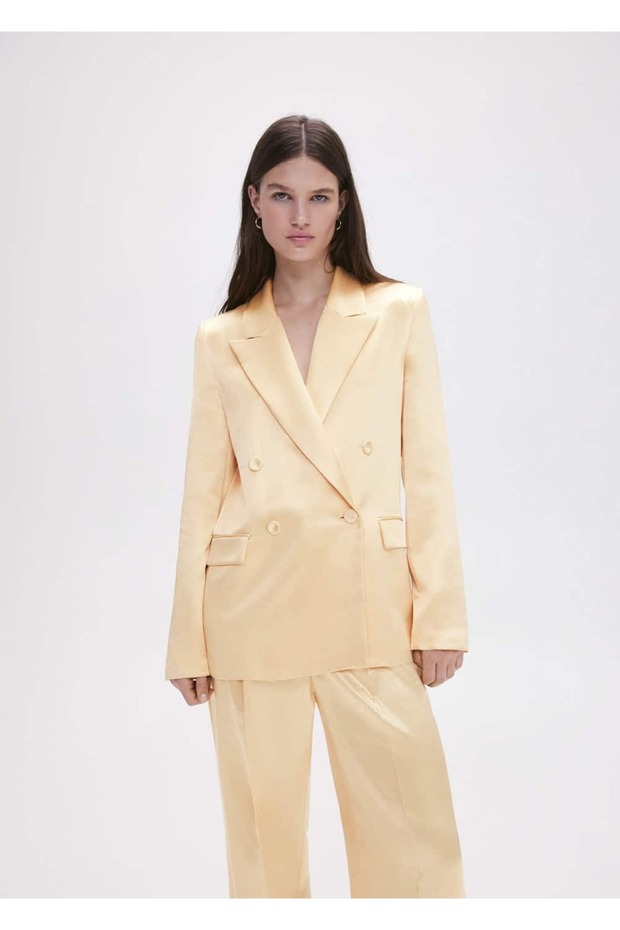 Saten Blazer Ceket - 1