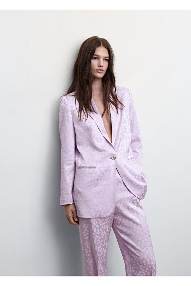 سترة من الساتان باللون الرمادي والبني - 5