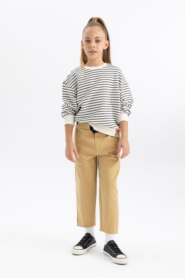 Kız Çocuk Slouchy Fit Düz Paça Gabardin Pantolon A9606a823wn - 5