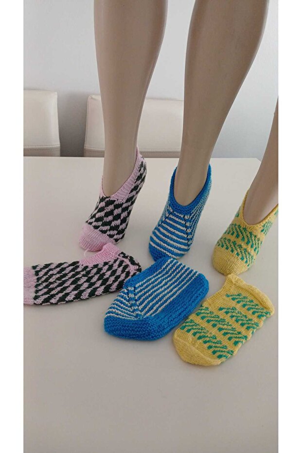 3 Pieces of Hand Knitted Five-Needle Booties/Handmade Booties/Dowry Booties/Knitted Booties/Home Booties/Handmade