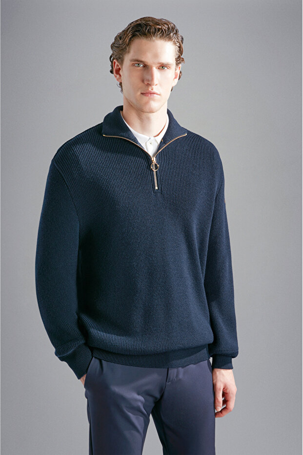 MEN'S ZIPPED PULLOVER C.W. WOOL - 1