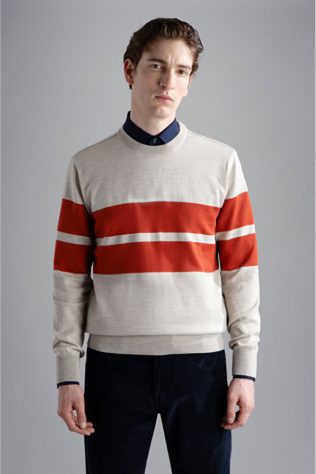 MEN'S KNITTED ROUNDNECK C.WWOOL