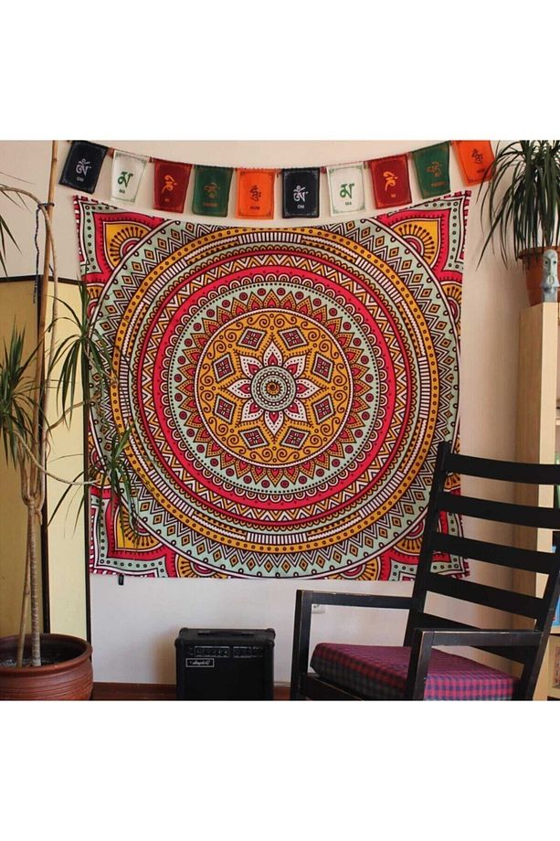 Bohem Mandala Duvar Örtüsü Tapestry 150x150 - 1