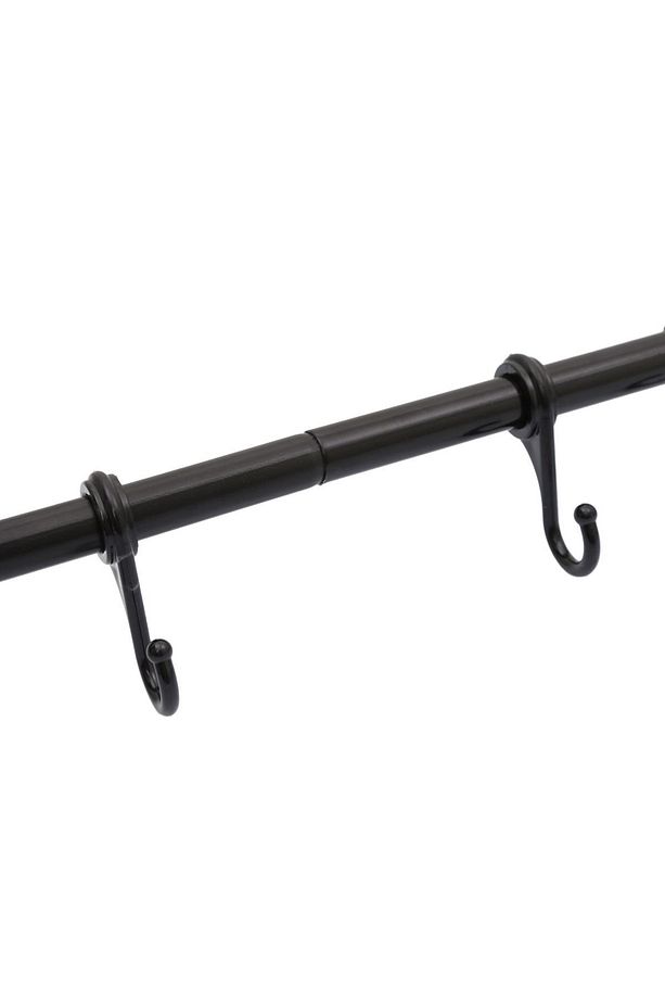 Duvara Monte Edilen 6 Kancalı Fincan Ve Kaşık Askısı Siyah 50cm - 4