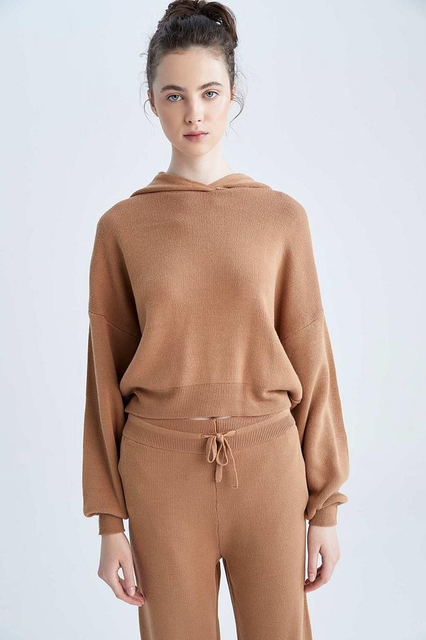Oversize Fit Kapüşonlu Kazak R1700az22au - 1