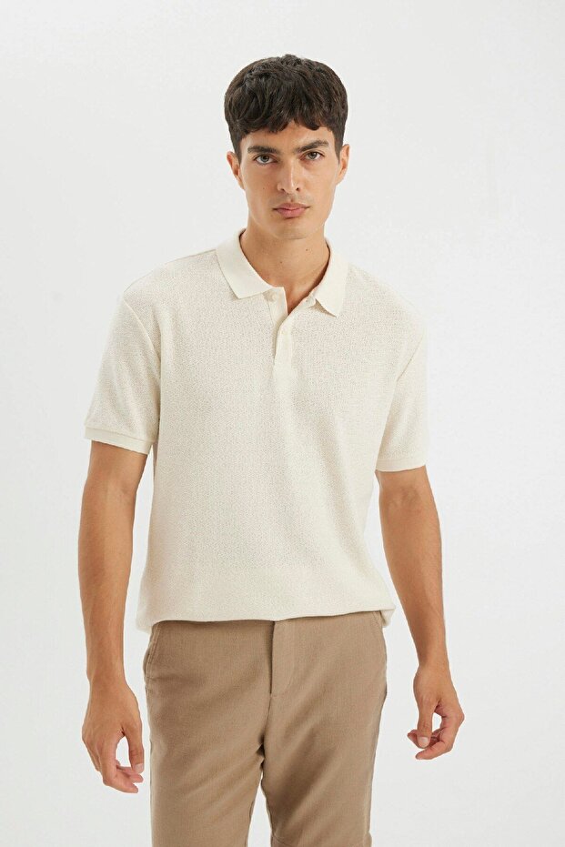 Regular Fit Kısa Kollu Krep Polo Tişört C4149ax24sm - 3