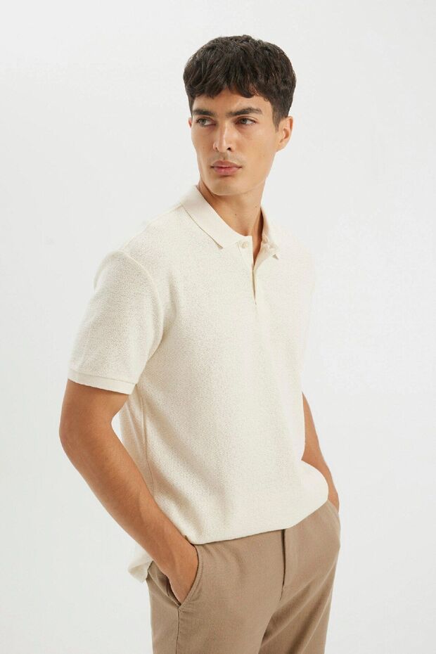 Regular Fit Kısa Kollu Krep Polo Tişört C4149ax24sm - 1