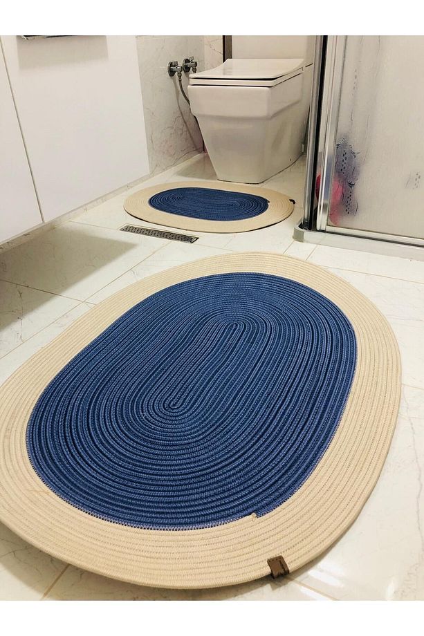 Jüt,Hasır,2 Li,Banyo Paspas Takımı,Bohem Tarzı Banyo Takımı,İskandinav Paspas/Sepet - 2