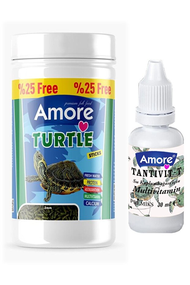 Su Kaplumbağası Yüzen Yemi 2x125ml, Bluefeel 100ml, Lotus Turtle Sticks 100ml, Multivitamin - 2